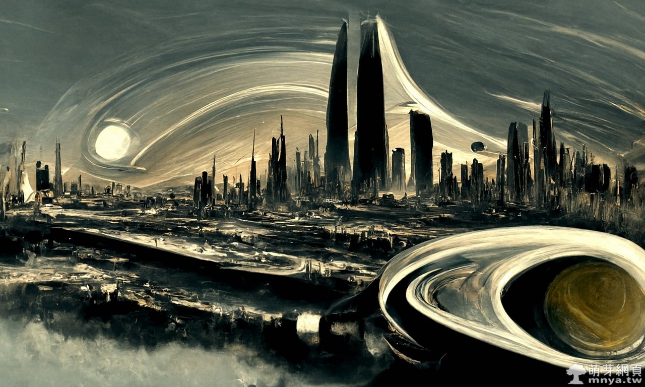 【AI 繪圖】土星環上的一座城市