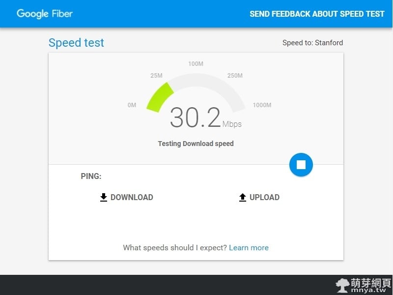 Google Fiber Speed test：Google 提供的線上網速測試網站