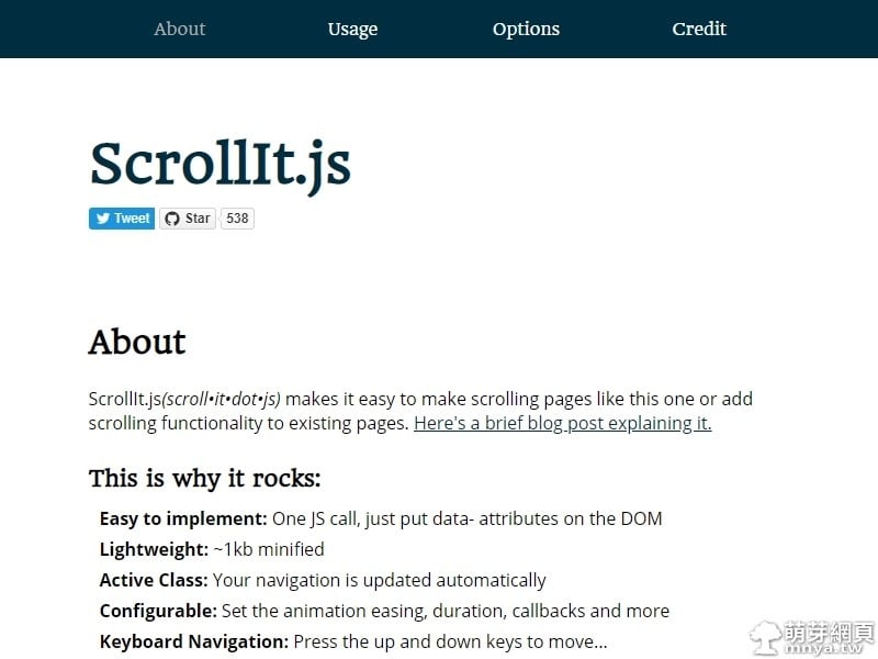 ScrollIt.js：建立頁面滾動導覽的 jQuery 插件