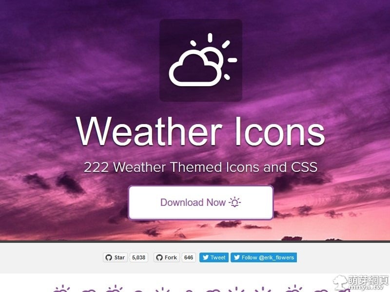 Weather Icons：免費天氣圖標、可用於網頁或 APP、日夜圖示皆有