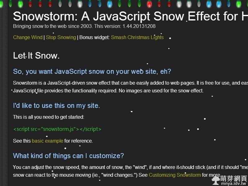 JS:網頁下雪特效