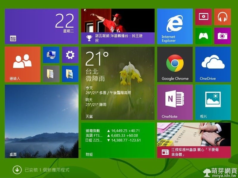 【Windows 8.1】將捷徑釘選在開始畫面(動態磚)