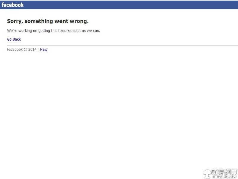 Facebook於2014/08/02 0:00出現錯誤