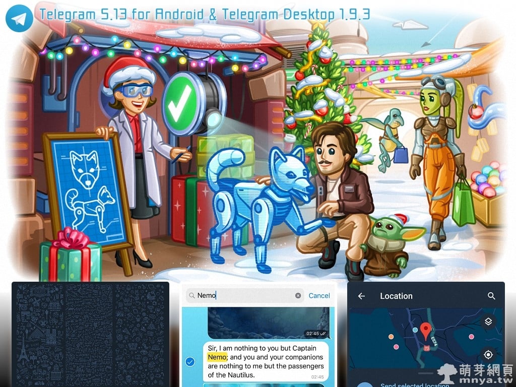 Telegram 5.13 for Android & Telegram Desktop 1.9.3 更新：新的主題編輯器、流暢的新動畫、在線發送等