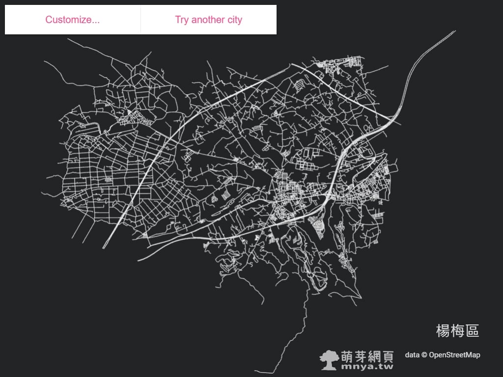 將 OpenStreetMap 道路圖資輸出成 PNG、SVG，可收藏喜愛的地區或城市輪廓 (Anvaka 開發)