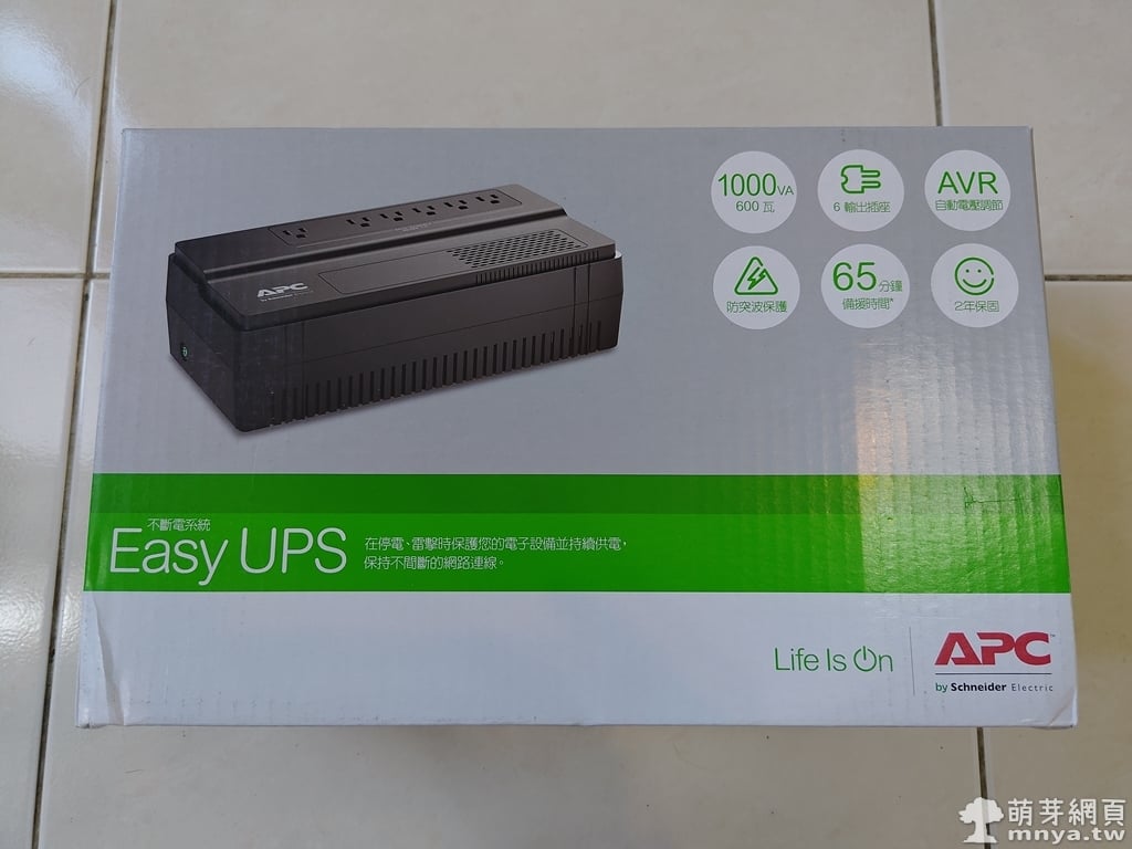 APC Easy UPS 在線互動 1000VA/600W (BV1000-TW)
