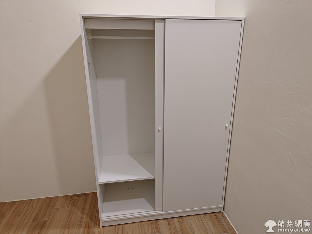 【IKEA】KLEPPSTAD 滑門衣櫃 (白色)