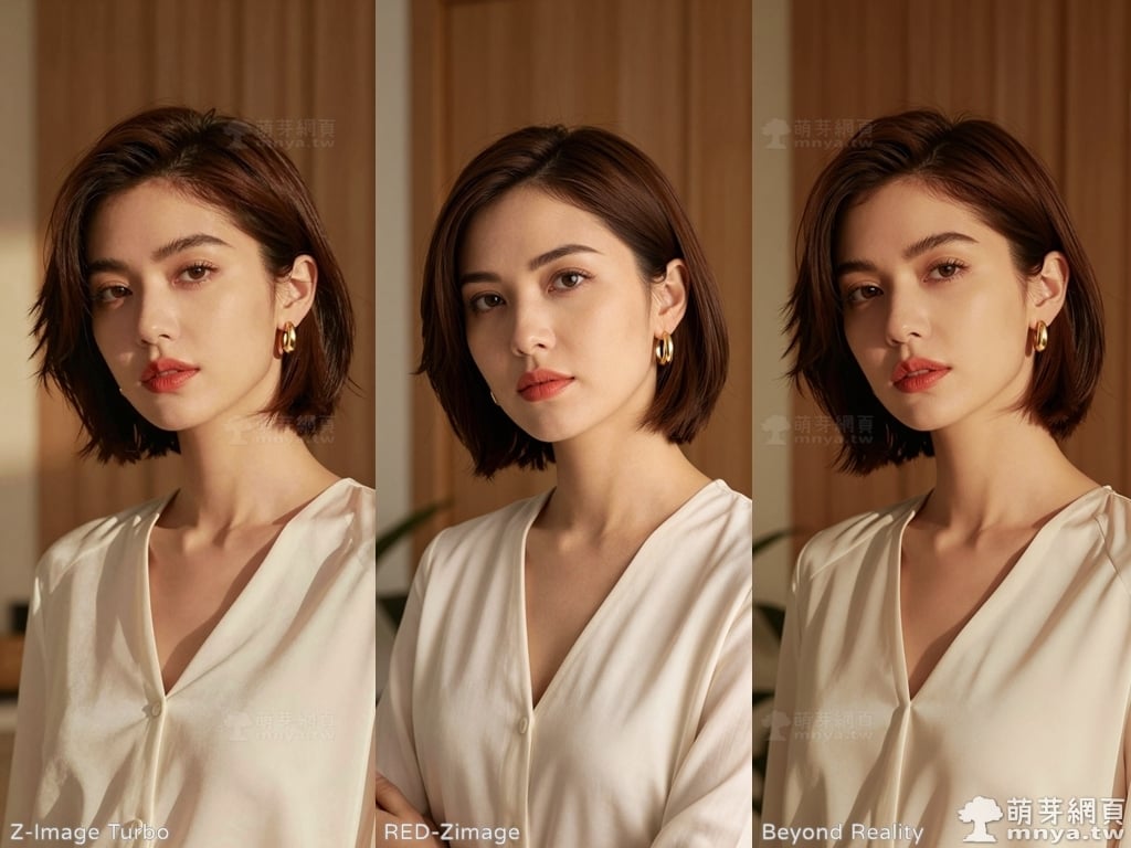Z-Image Turbo vs RED-Zimage 紅潮造相 1.5 AIO vs Beyond Reality：原版與兩組人像微調模型的比較