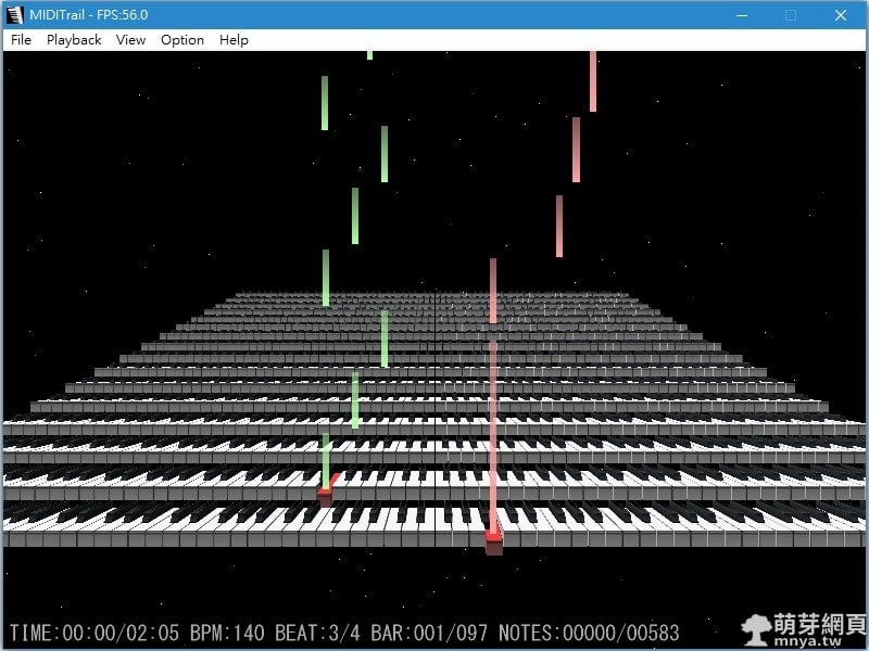 MIDITrail:3D鋼琴、2D鋼琴、MIDI視覺化軟體