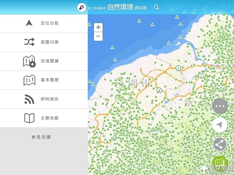 台灣國土資訊系統自然環境資料庫：地圖上查看歷史上所有的地震震央
