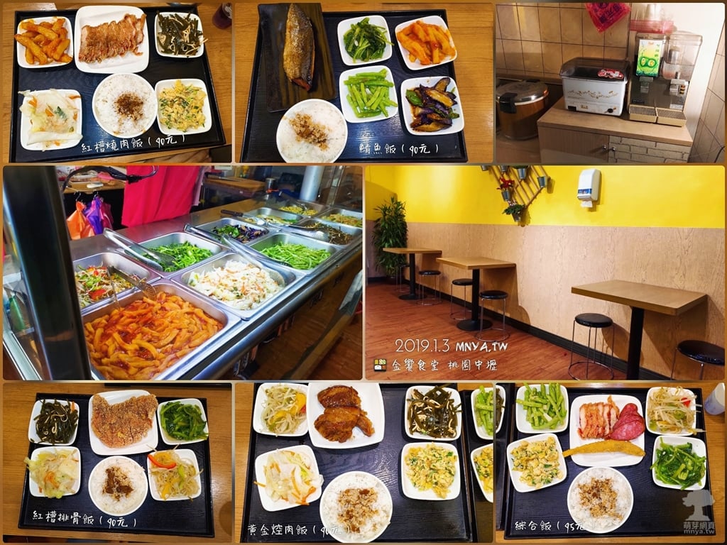 20200103【中原美食】金饗食堂：綜合飯、鯖魚飯、紅槽排骨飯、紅槽燒肉飯、黃金焢肉飯